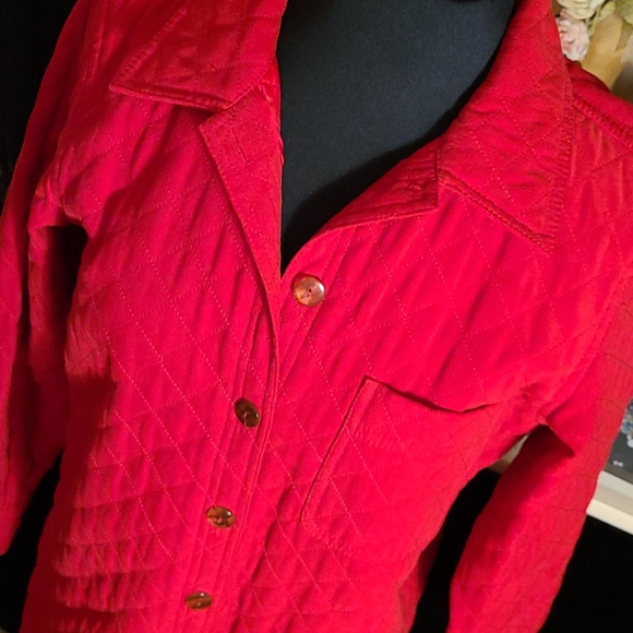 Talbots Red Quilted jacket size P(small) - Picture 2 of 10